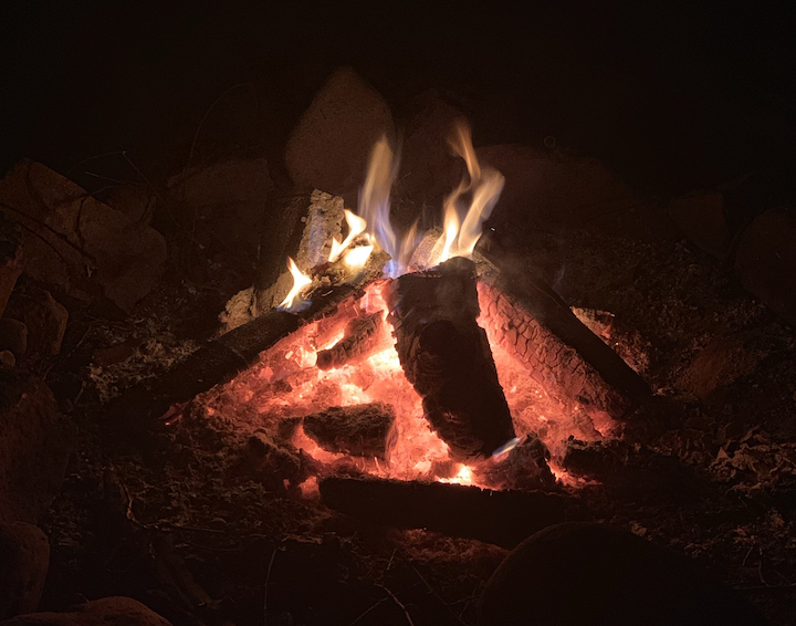 Campfire at night