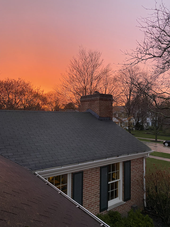 A sunset on the roof